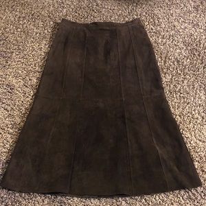 Terry Lewis CL Genuine Leather Suede Skirt